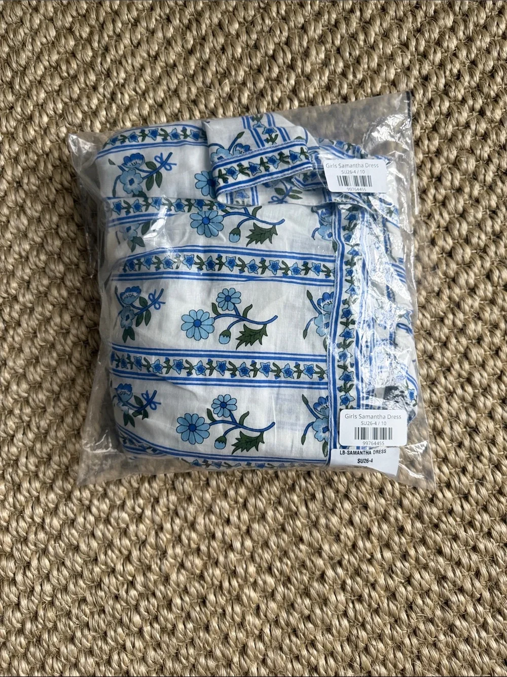 Girls Samantha Blue Floral Tie-Shoulder Dress